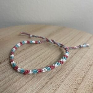 Pink‎ Mint White Woven Bracelet